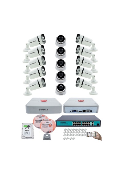 Ip Güvenlik Kamera Seti 5 İç Mekan, 10 Dış Mekan Kdj-5ın10out-v3