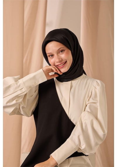 Silk Home Düz Shiny Eşarp 75006-54 siyah