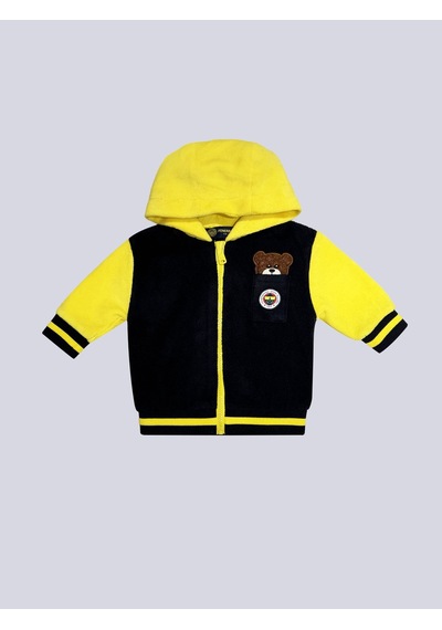 Fenerbahçe Sarı Lacivert Aplike Cepli Bebek Sweatshirt Lacıvert-sarı