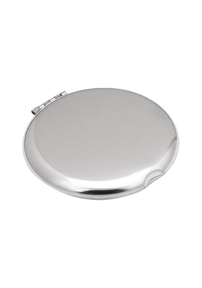 Yuvarlak Mini Metal Cep Aynası, Taşınabilir Makyaj Aynası, Gümüş Krom, 6.5cm, Katlanabilir, Modern Diğer