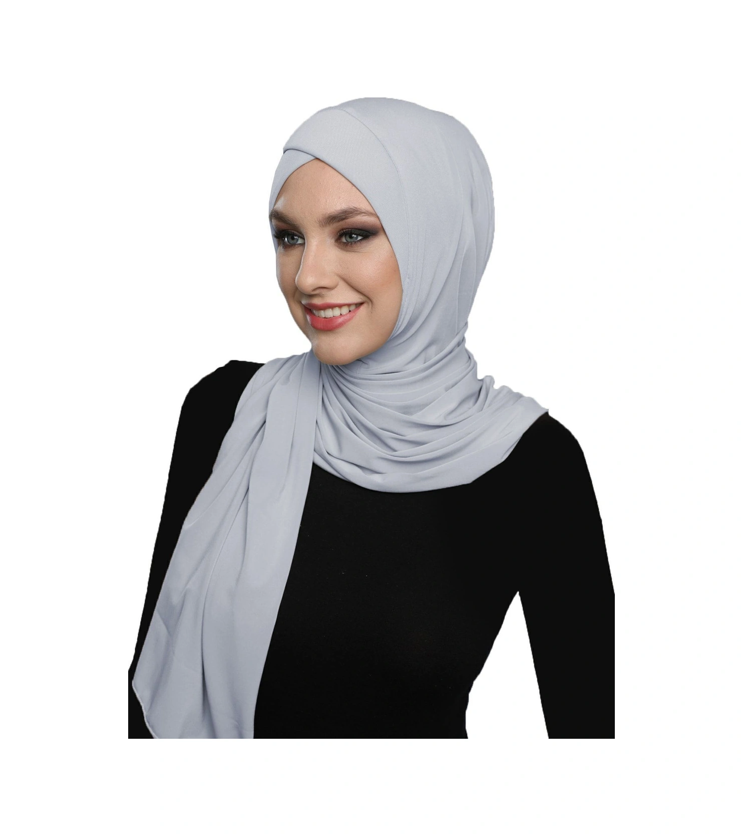 Elysianfidan Sarmalı Takmatik Açık Gri Hazır Türban Tesettür Bone Namaz Örtüsü Açık Gri