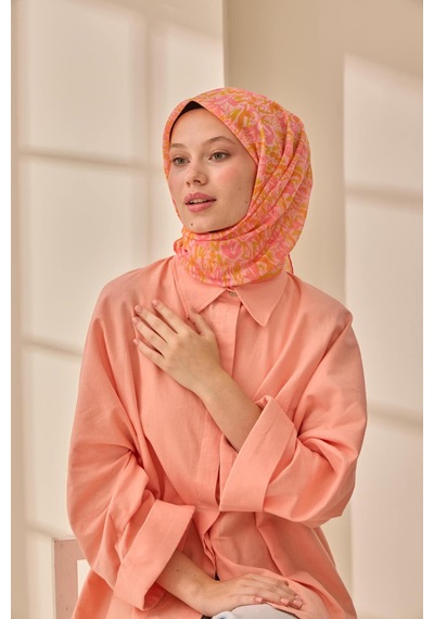 Silk Home Soft Eşarp 73091-26 Pembe, Pudra, Yağ Yeşili, Turuncu