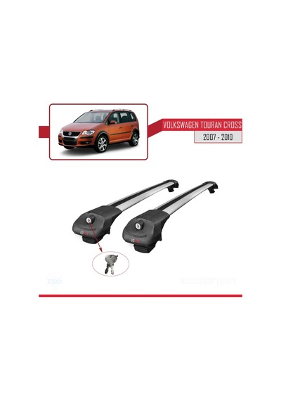 Volkswagen Touran Cross 2007-2010 Arası İle Uyumlu Ace-1 Ara Atkı Tavan Barı Gri