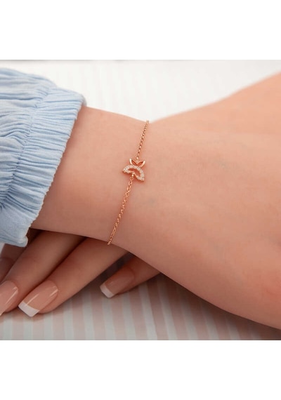 Gümüş Rose Kelebek Kadın Bileklik Çok Renkli 94733006