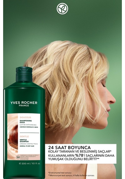 Yves Rocher Besleyici Kolay Tarama Şampuanı - Normal Saçlar / Douceur- Sls&sles İçermez & Tuzsuz & Vegan -300ml