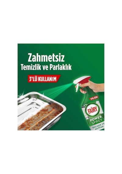 Fairy Power Sprey, 3'ü 1 Arada, Bulaşıklarınız Ve Mutfağınız Için Zahmetsiz Temizlik Ve Parlaklık, Limon Kokul