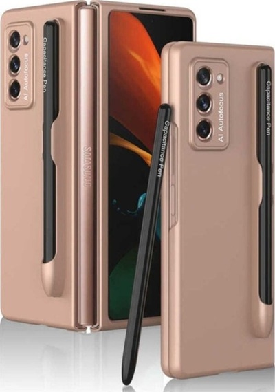 Samsung Uyumlu Galaxy Z Fold 2 Kılıf Zore Espen Kılıf Rose Gold