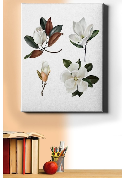Webstyle Sayılarla Boyama Seti Kasnaklı Beyaz Çiçekler 40 X 50 Cm