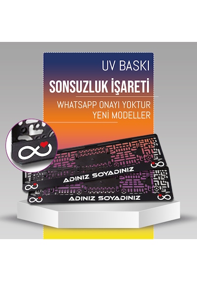 Sonsuzluk İşareti Plakalık, 2 Adet Premium Uv Baskı, Plakalıkhane