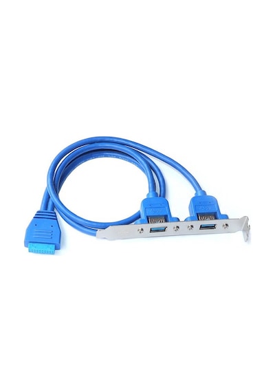 Koodmax 19 Pin Usb 3.0 Arka Pci Panel Braketi 2 Port Çoklayıcı Kablo