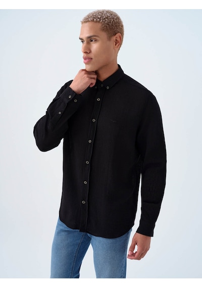 Loft Regular Fit Siyah Erkek Gömlek Lf2038578 Siyah