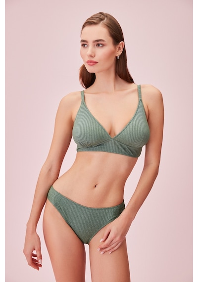 Suwen Yanı Pileli Dokulu Bikini Alt Sb24560t1320