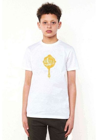 Tshirthane Pubg Tava 3 Lvl Kask Baskılı Unisex Çocuk Beyaz T-Shirt