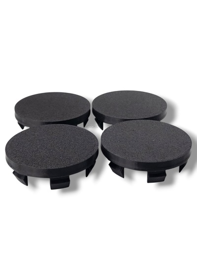 4'lü Set 55 Mm Dış Çap 52 Mm İç Çap Siyah Logosuz Jant Göbeği Kapağı