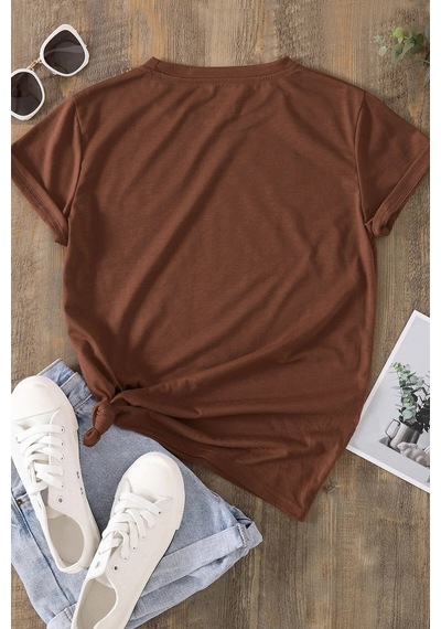 Unisex Kafadar Ayılar Tasarım Tshirt Kahverengi