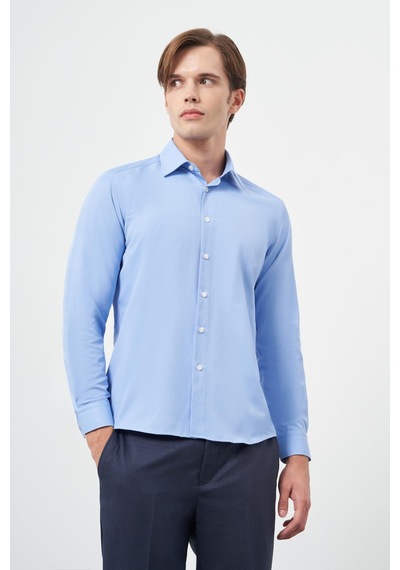İmza Mavi Uzun Kol Düz Bez Ayağı Sert Yaka Cepsiz Pamuklu Classic Slim Fit Gömlek 1004245267 Mavi İmza Mavi Uzun Kol Düz Bez Ayağı Sert Yaka Cepsiz Pamuklu Classic Slim Fit Gömlek 1004245267 Mavi