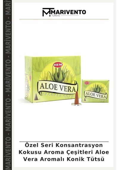 Özel Seri Kokusu Aroma Çeşitleri Aloe Vera Aromalı Konik Tütsü