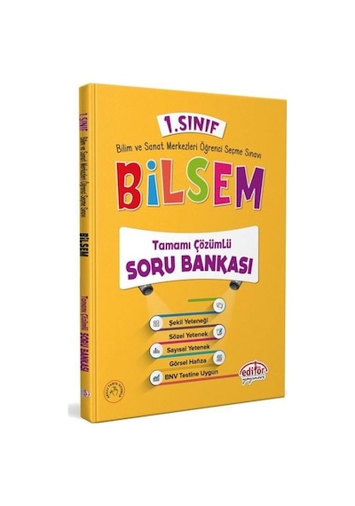 1.Sınıf Bilsem Tamamı Çözümlü Soru Bankası Editör Yayınları