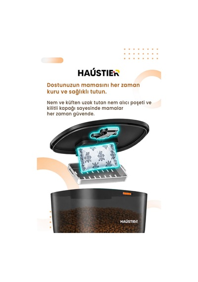 Qq029-Dual Siyah Kameralı 1080p Gece Görüş Akıllı Mama Kabı 2.4ghz/5ghz 4lt Metal Kase
