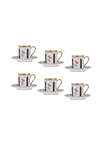 Aryıldız Best 12 Parça 6 Kişilik Kahve Fincan Takımı Siyah 90 Ml Çok Renkli