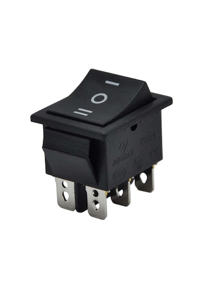 Kare On-off-on Işıksız Geniş Anahtar Siyah 6 Pinli Kalıcılı Switch 5 Adet