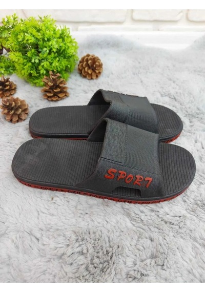 Erkek Kaymaz Taban Banyo Balkon Sport Siyah-kırmızı Siyah - Kırmızı