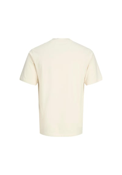 Jack & Jones Jorcassıs Minimal Erkek Tişört Bisiklet Yaka Kısa Kollu Rahat Günlük Krem