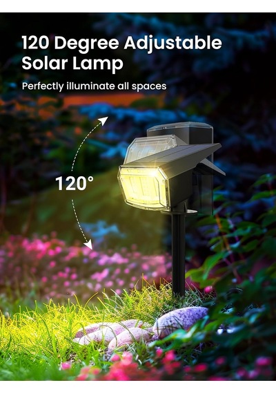 Güneş Enerjili Spot Lamba, Dış Mekan 63 Led 7 Aydınlatma Modu, Ip65 Su Geçirmez, Bahçe Evi, Garaj Yolu, Noel Deko