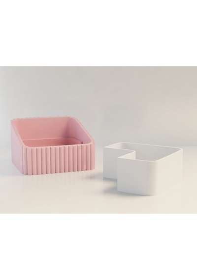 Buradabulabilirsin 3d Baskı Fıstık Kasesi - Çift Hazneli Kabuk Ayırıcı Sunum Kasesi - Pembe Beyaz Bbz Pembe - Beyaz