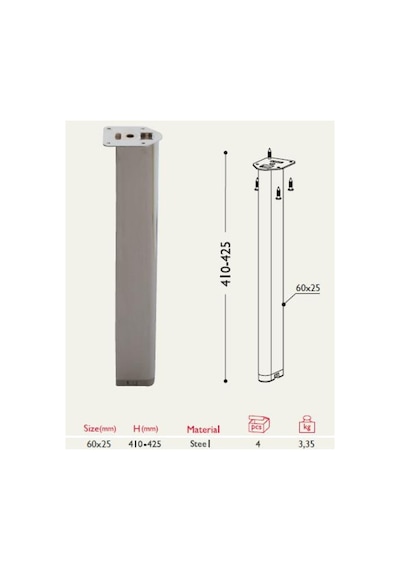 Gürçayhırdavat Sehpa Ayağı 13.300 - 60x25Mm (4 Adet)
