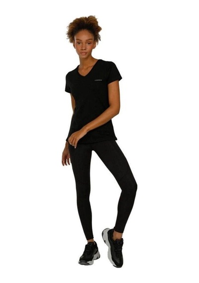 Lumberjack Basic Kadın Siyah V Yaka Tişört Basic V Neck T-shir