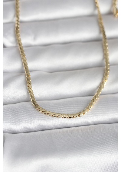 Cm 14k Gold Renk Yassı Model 60 Cm Kadın Kolye - Altın