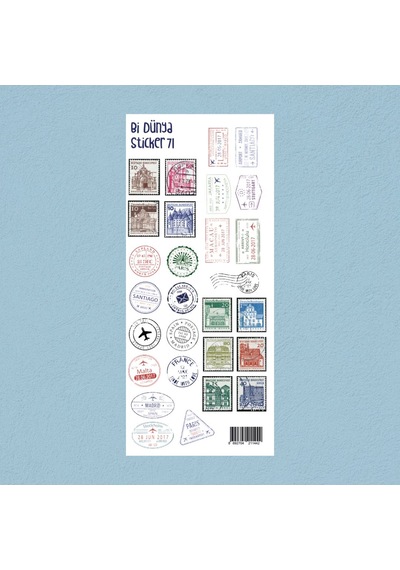 M71 Posta Pulları Sticker Seti Çok Renkli
