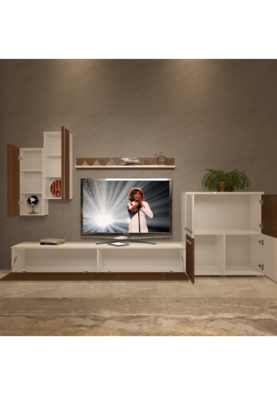Decoraktiv Eko 6 Mdf Std Tv Ünitesi Tv Sehpası Beyaz - Ceviz