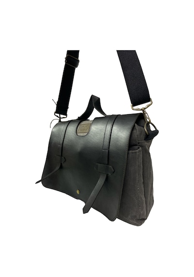 Old Cotton Cargo Kanvas Su Geçirmez Unisex Disayn Okul Gezi Iş Outdoor Postacı Çantası 35x24cm Siyah