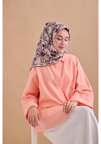 Silk Home Twill İpek Eşarp 11477-05 Ekru, Koyu Mor, Petrol Yeşili, Vizon