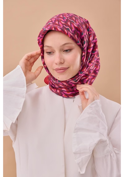 Silk Home Aura Eşarp 140006-03 Çilek Kırmızısı, Mürdüm, Toz Pembe, Yeşil, Turuncu