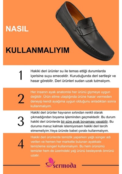 Sermoda Erkek Loafer - Hakiki Deri Rok Loafer Erkek Ayakkabı Siyah