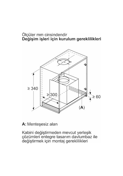 Siemens iQ300 LJ65BCC60 Tam Entegre 60 CM Cam Dekor Davlumbaz
