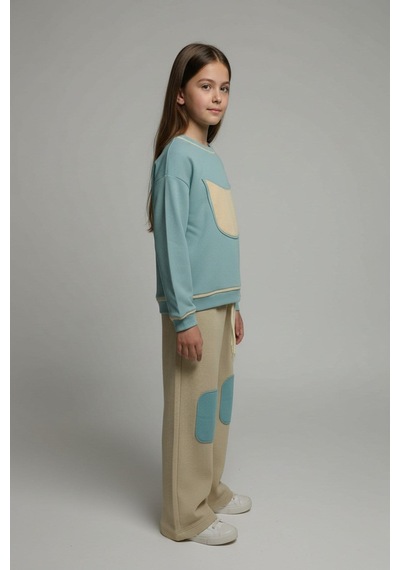 Aden Kids Unisex Çocuk %100 Pamuk Alt Üst Takım Açık Yeşil