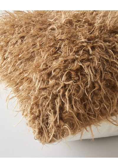 English Home Fluffy Pelüş Kırlent Kılıfı 45x45 Cm Açık Kahverengi Açık Kahverengi