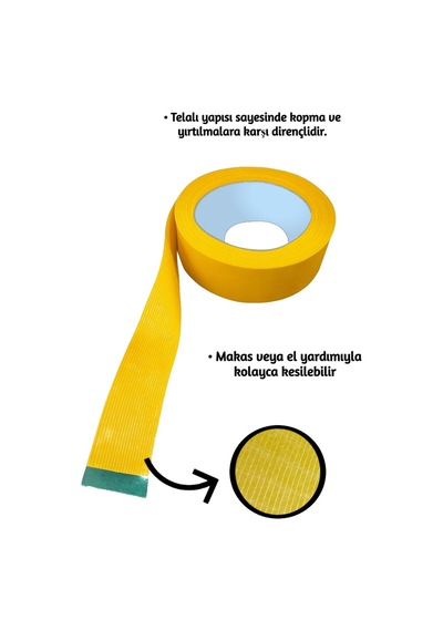 Telalı Çift Taraflı Bant 50 Mt Uzunluk, 5 Cm Genişlik