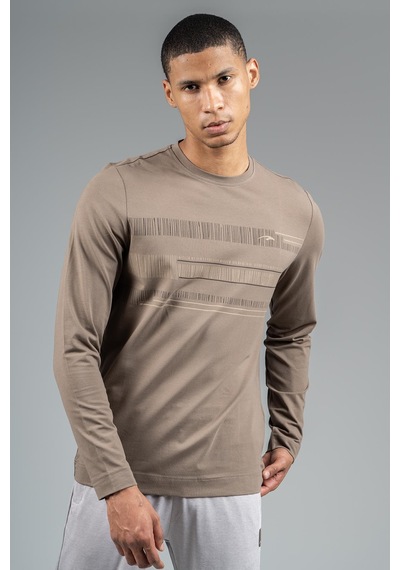 Maraton Regular Erkek Bisiklet Yaka Kakao Sweatshirt Kakao