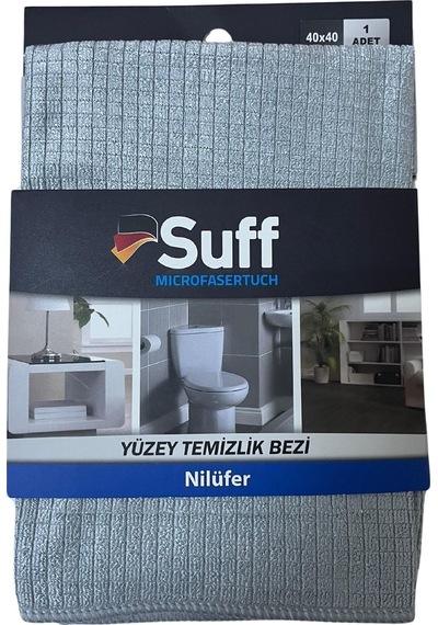 Nilüfer Damalı Mikrofiber Yüzey Temizlik Bezi 40 X 40 Cm, Gri