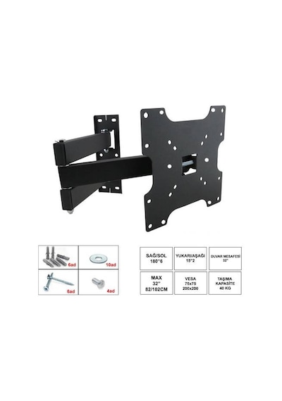 Lcd Askı Aparatı Hareketli Üç Kollu 82 102Cm 32'' 42" Ufix