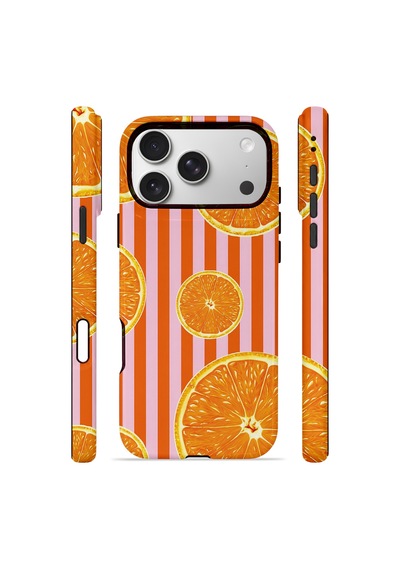 Apple iPhone Uyumlu 17 Pro Max Vorian Çift Katmanlı Magsafe Kılıf Sunset Orange Grove