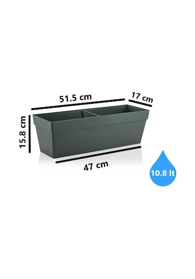 Omnipazar So-yb02a Dekoratif Askılı Yalı Balkon Saksı 10.8 Litre No 2 Antrasit 116