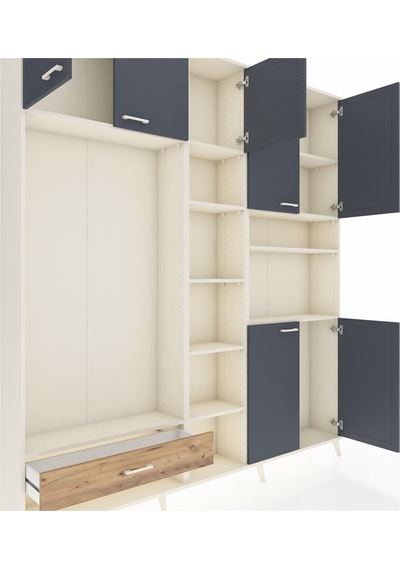 Arges Dolap 11 Raflı Tek Çekmeceli 7 Kapaklı 220x30x243 Aytaşı-antrasit/çam Antrasıt/atlas Çam Arges Dolap 11 Raflı Tek Çekmeceli 7 Kapaklı 220x30x243 Aytaşı-antrasit/çam Antrasıt/atlas Çam
