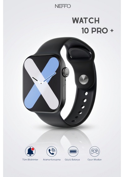 Watch 10 Pro Plus 2 Gb Hafızalı Android Ve İos Uyumlu Siyah Akıllı Saat