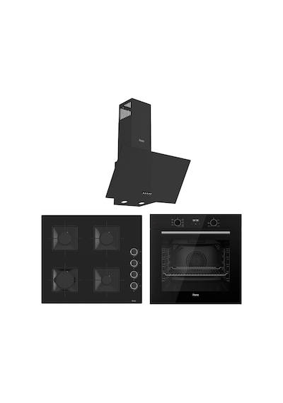 Ferre Flowart Ventora Essential Siyah 3'lü  QBL63CS-SS205-D086 Ankastre Set